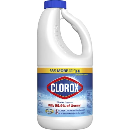 Clorox Disinfecting Bleach, 43 fl oz (1.3 quart) Regular, White, 6 PK CLO32260CT
